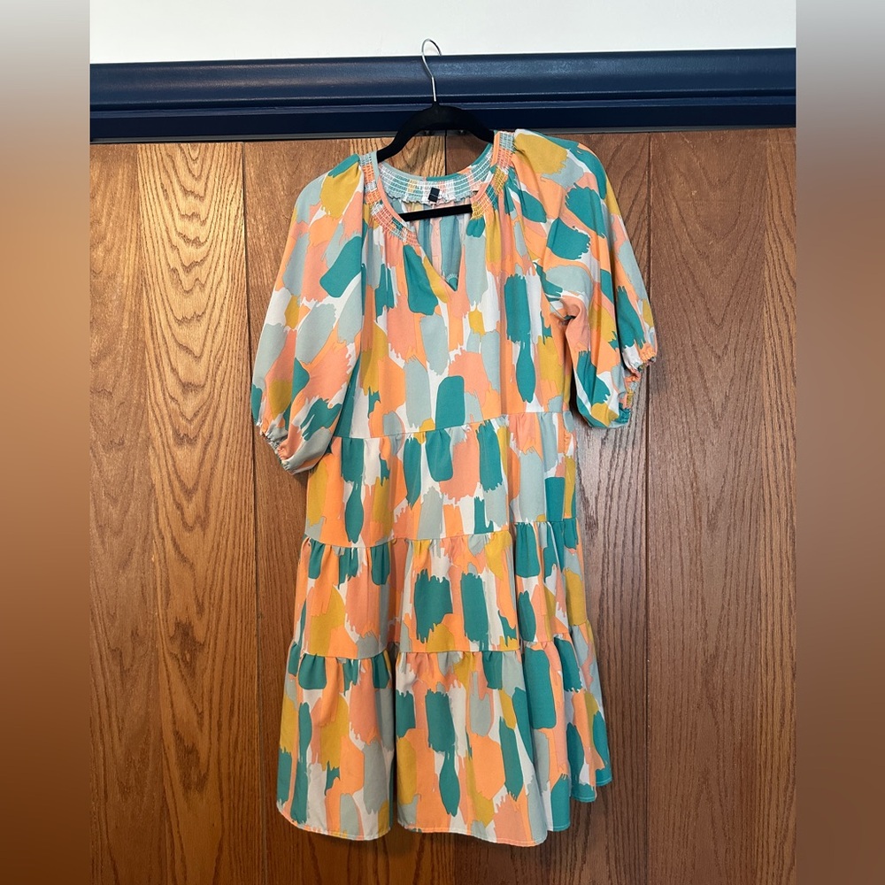 Colorful Abstract Print Dress